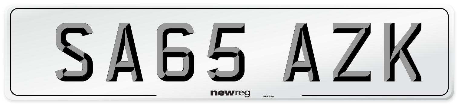 SA65 AZK Number Plate from New Reg